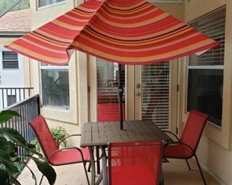 Patio umbrella table and chairs