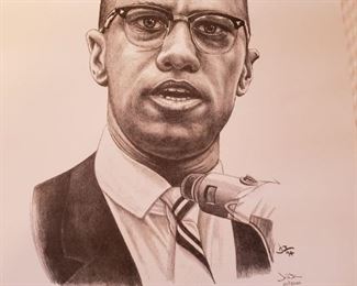 Malcolm X Art print by Jonathan Brown signed