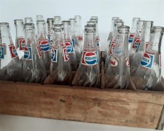 Pepsi case and bottles