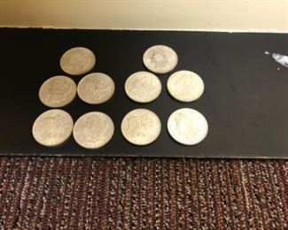 10 silver dollars 5/1885 o 5/1880 s