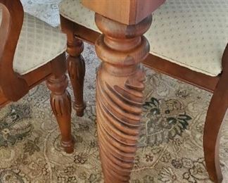 Lovely turned leg on the dining table