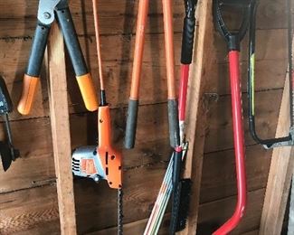 Yard tools and snow shovels