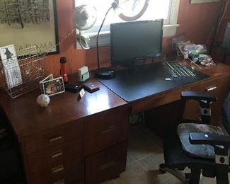 Handmade Walnut Desk with ergonomic  chair