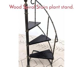 Lot 1023 Small Faux Bamboo and Wood Spiral Stairs plant stand.