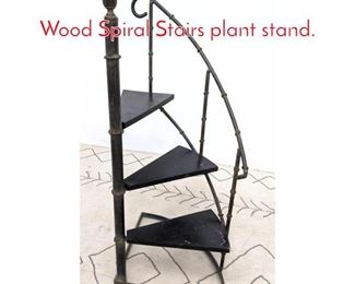 Lot 1023 Small Faux Bamboo and Wood Spiral Stairs plant stand. 