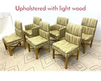 Lot 1031 Set 6 BAKER Dining Chairs. Upholstered with light wood