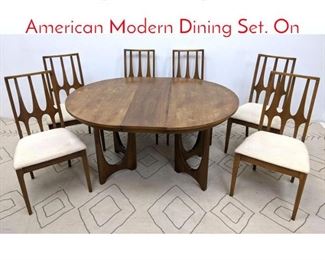 Lot 1034 7pc Brasilia by BROYHILL American Modern Dining Set. On