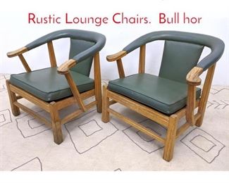 Lot 1045 Pair Mid Century Modern Rustic Lounge Chairs. Bull hor