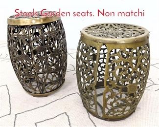 Lot 1057 Two Contemporary Brass Stools Garden seats. Non matchi