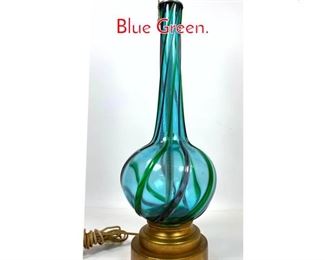 Lot 1061 Murano Glass Table Lamp. Blue Green. 