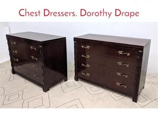 Lot 1065 Pair John Stuart Mahogany Chest Dressers. Dorothy Drape