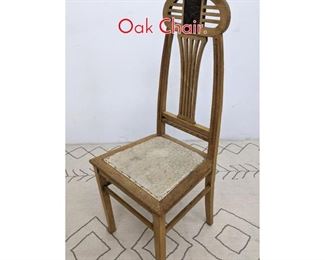 Lot 1075 Austrian Art Nouveau Carved Oak Chair.