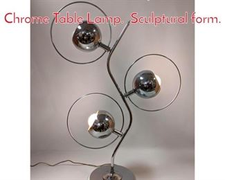 Lot 1080 Mid Century Modern Chrome Table Lamp. Sculptural form.