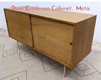 Lot 1084 Mid Century Modern Sliding Door Credenza Cabinet. Meta