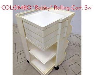 Lot 1091 White KARTELL by JOE COLOMBO Bobby Rolling Cart. Swi