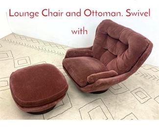 Lot 1102 JOE COLOMBO Style Lounge Chair and Ottoman. Swivel with