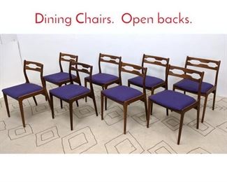 Lot 1110 Set 8 Danish Modern Teak Dining Chairs. Open backs.