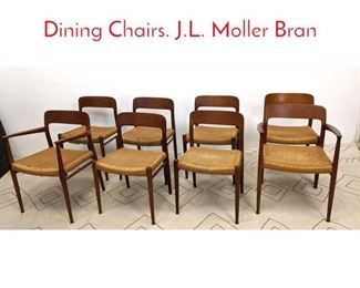 Lot 1115 Set 8 NIELS OTTO MOLLER Dining Chairs. J.L. Moller Bran