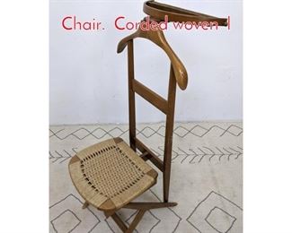 Lot 1128 Italian Style Collapsible Valet Chair. Corded woven l