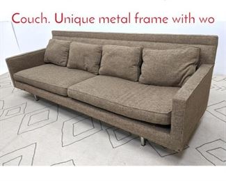 Lot 1149 JENS RISOM style Sofa Couch. Unique metal frame with wo
