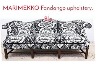 Lot 1146 Camel back sofa with MARIMEKKO Fandango upholstery. Bla