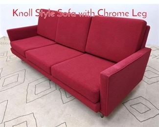 Lot 1153 MODERNICA Sofa Couch. Knoll Style Sofa with Chrome Leg