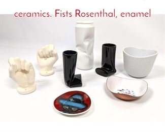 Lot 1444 Shelf Lot Midcentury ceramics. Fists Rosenthal, enamel