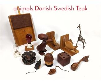 Lot 1448 Shelf Lot Lot of wooden animals Danish Swedish Teak 