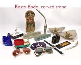 Lot 1449 Shelf Lot Lot of Sunglasses, Kosta Boda, carved stone 