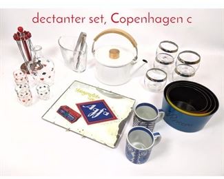 Lot 1450 Shelf Lot Enamelware, Card dectanter set, Copenhagen c