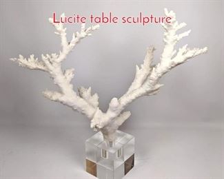 Lot 1458 Faux White Branch Coral and Lucite table sculpture