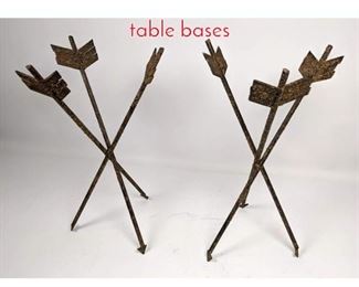 Lot 1466 2 small ARROW iton table bases