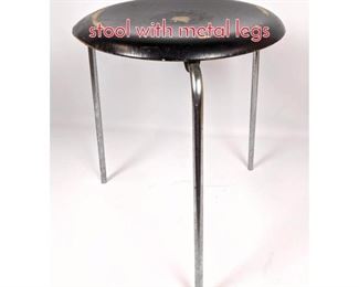 Lot 1468 FH FRITZ HANSEN 1967 stool with metal legs