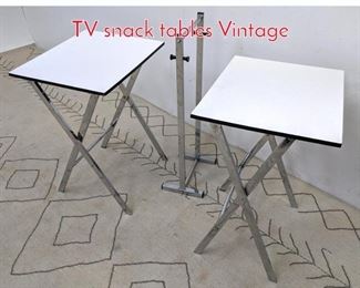 Lot 1471 Chrome and white laminate TV snack tables Vintage