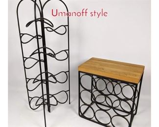 Lot 1472 2pc Iron Wine racks Umanoff style