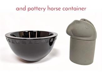 Lot 1475 SASAKI Ward Bennet bowl and pottery horse container