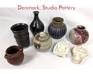 Lot 1480 8pc lot Art Pottery Some Denmark, Studio Pottery