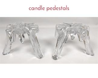 Lot 1489 2 large frosted candle pedestals