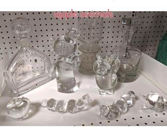 Lot 1503 Shelf lot Clear glass bottles apple animals