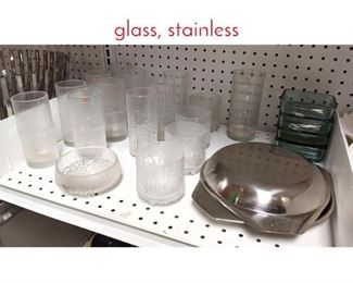 Lot 1508 Shelf lot Danish and Finland glass, stainless