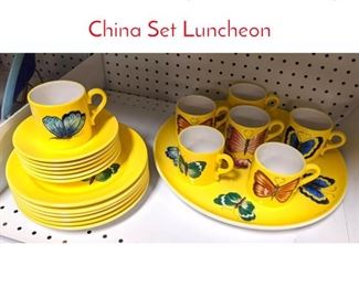 Lot 1518 ESTE Italy Yellow Butterfly China Set Luncheon