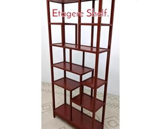 Lot 1157 Red Painted Asian Style Etagere Shelf.
