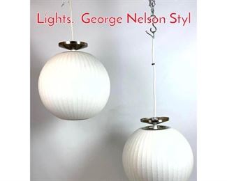 Lot 1160 Pair of Contemporary Bubble Lights. George Nelson Styl