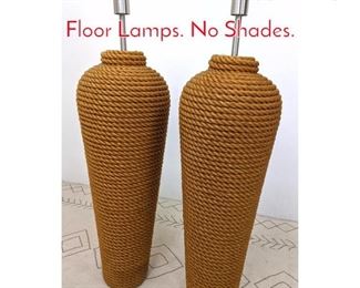 Lot 1171 Pair Oversized Wrapped Rope Floor Lamps. No Shades. 