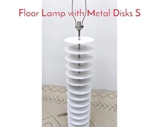 Lot 1173 Heavy Mid Century Modern Floor Lamp with Metal Disks S