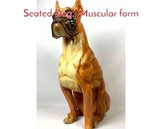 Lot 1195 Large Composite Sculpture of Seated Dog. Muscular form