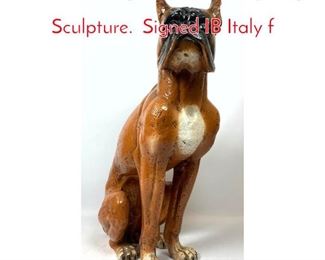 Lot 1196 Large Italian Pottery Dog Sculpture. Signed IB Italy f