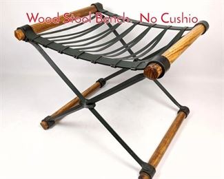 Lot 1198 Cleo Baldon Black Iron and Wood Stool Bench. No Cushio