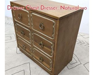 Lot 1202 DOROTHY DRAPER Style 3 Drawer Chest Dresser. Natural wo