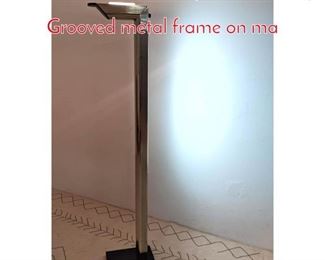 Lot 1206 80s Italian Style Floor Lamp. Grooved metal frame on ma